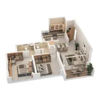 Austin Codename Namaste 2 BHK Floor Plan Image